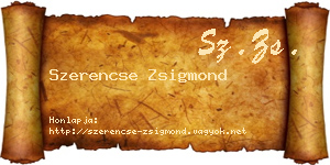 Szerencse Zsigmond névjegykártya